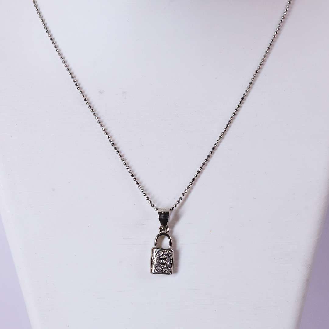Silver Chain And Locket Set for girls (CODE: VSNCSCS009), 925 Sterling silver.