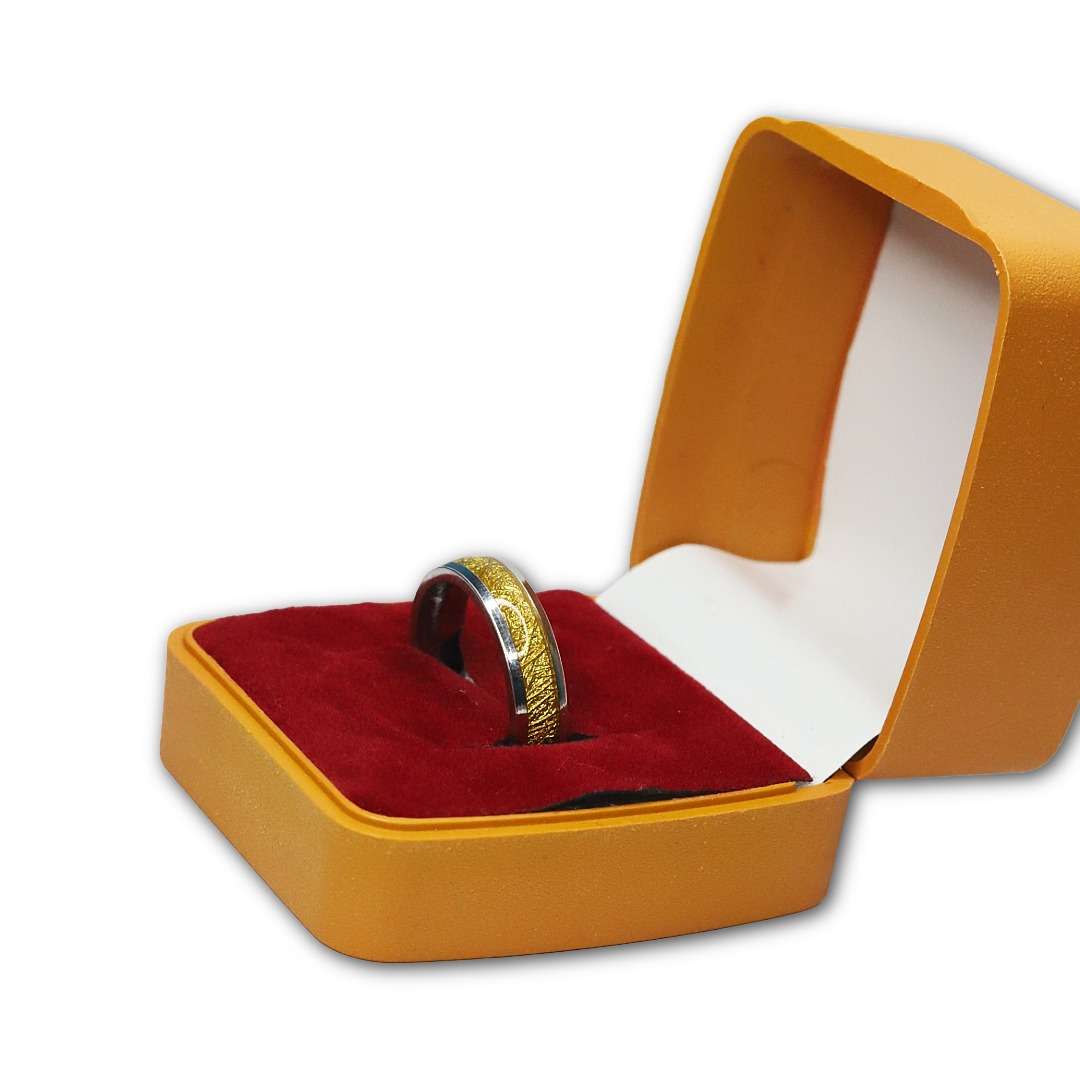 Golden Band Men's Ring {Size:15 },(VSNCMR058),S925 Silver - Image 2