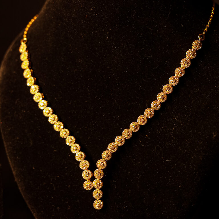 Gold Plated Necklace Set (CODE: VSNCGPN001), Necklace Chain and Earring Fancy, 925 Sterling silver.