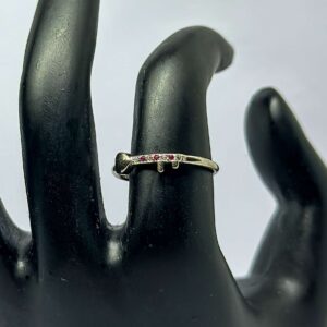 Red Stoned Ring(size:13) (CODE: VSNCGR009), Girls Ring, 925 Sterling silver.