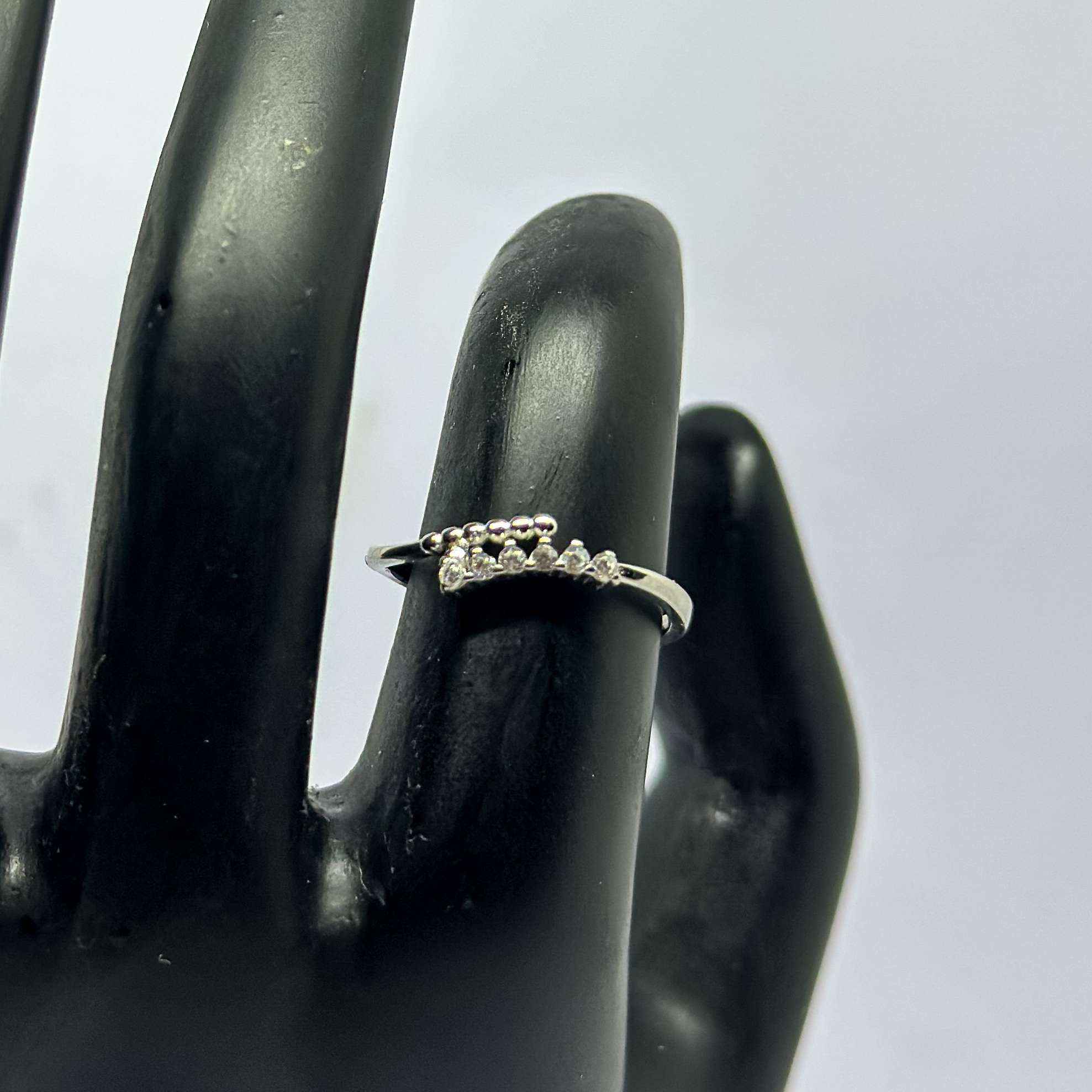 White Stoned Ring(Size:12) (CODE: VSNCGR040), Girls Ring, 925 Sterling silver.