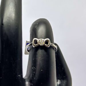 Satin Ribbon Shape Ring(Size:10) (CODE: VSNCGR080), Girls Ring, 925 Sterling silver.