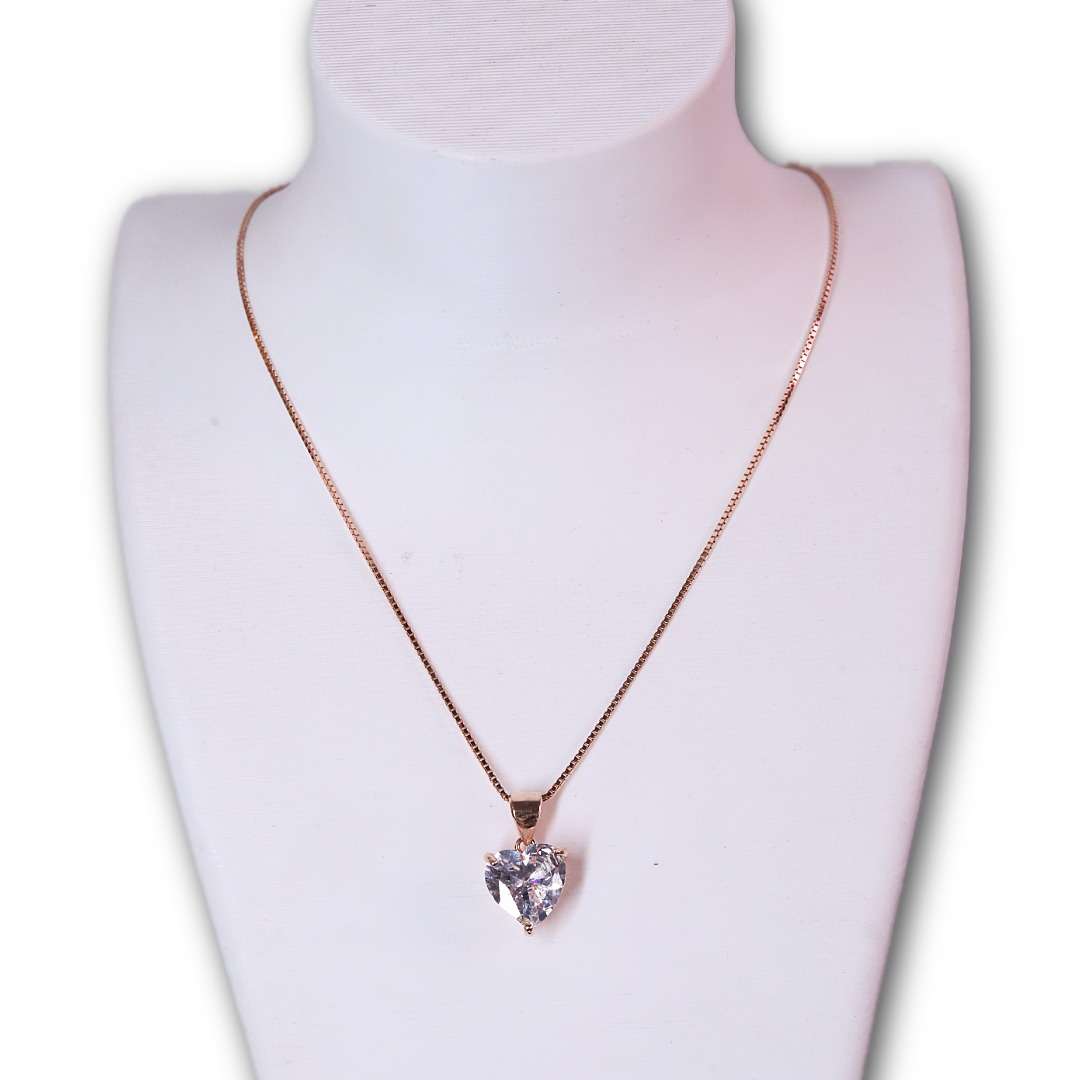 Rose Gold Chain And Locket Set for girls (CODE: VSNCRGCS022), 925 Sterling silver - Image 2