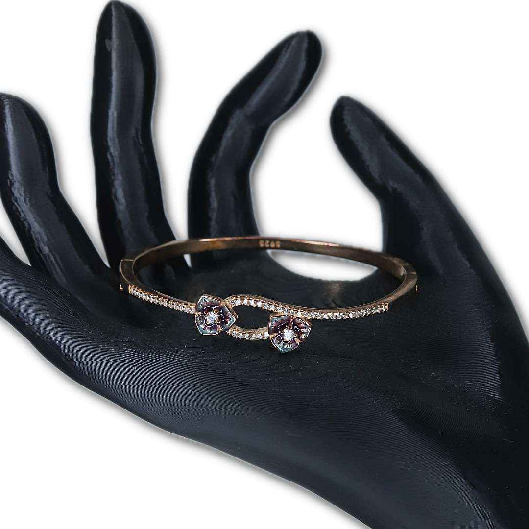 Rose Gold Plated Kada for girls (CODE: VSNCRGK003), 925 Sterling silver. - Image 2