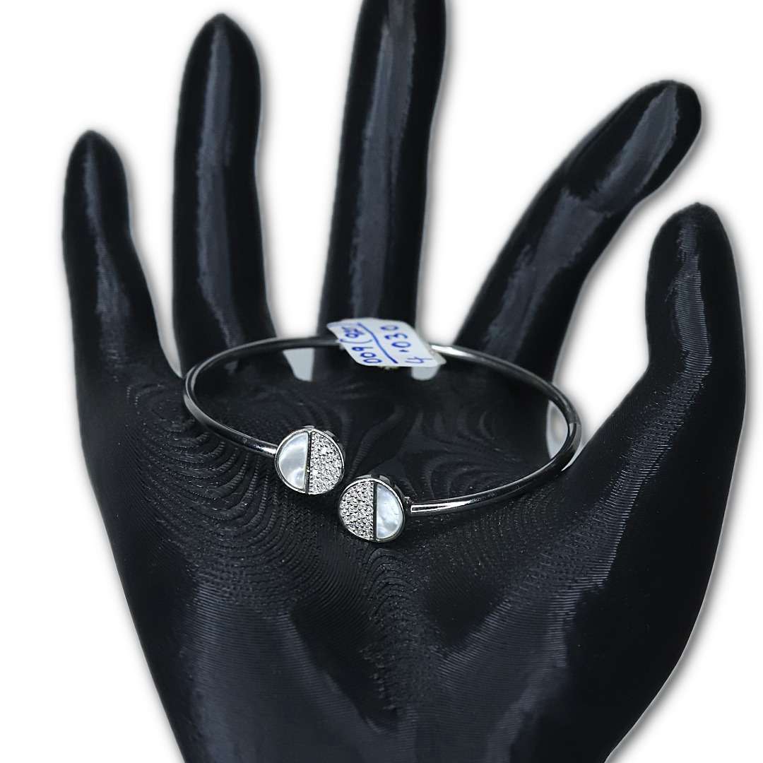Matt Flex OX Kada for girls (CODE: VSNCMFK009), Adjustable Plain Pipe Kada, 925 Sterling Silver. - Image 2