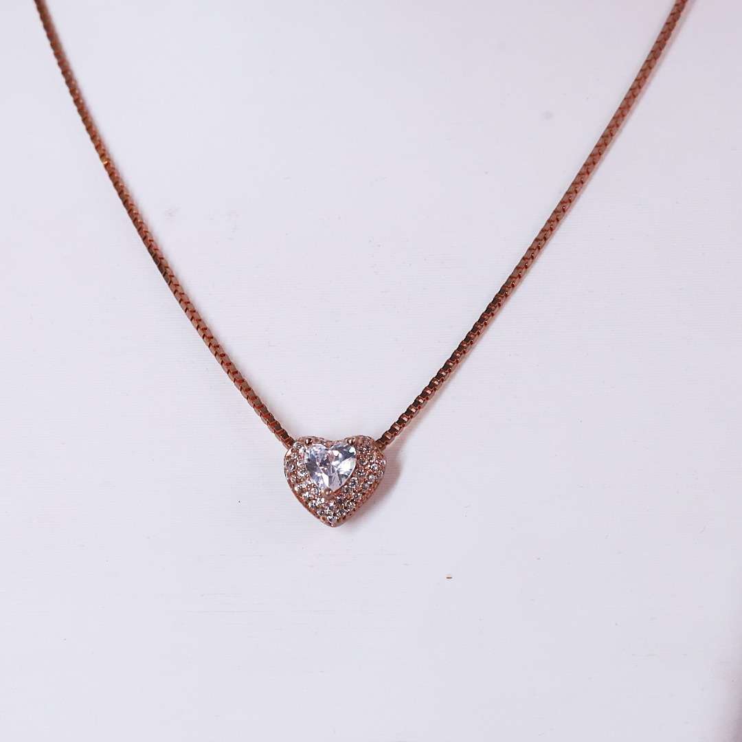 Rose Gold Chain And Locket Set for girls (CODE: VSNCRGCS032), 925 Sterling silver