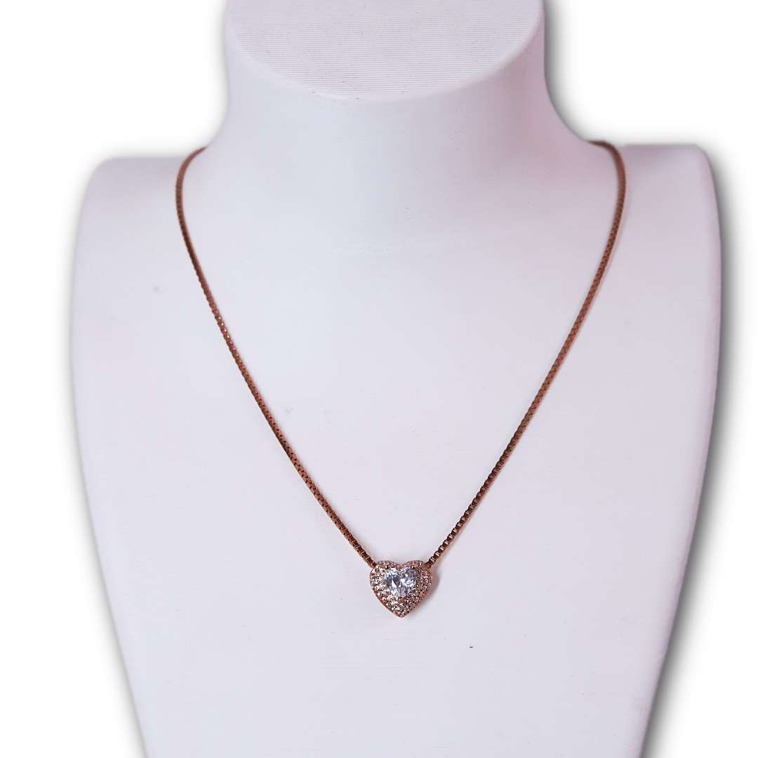 Rose Gold Chain And Locket Set for girls (CODE: VSNCRGCS032), 925 Sterling silver - Image 2