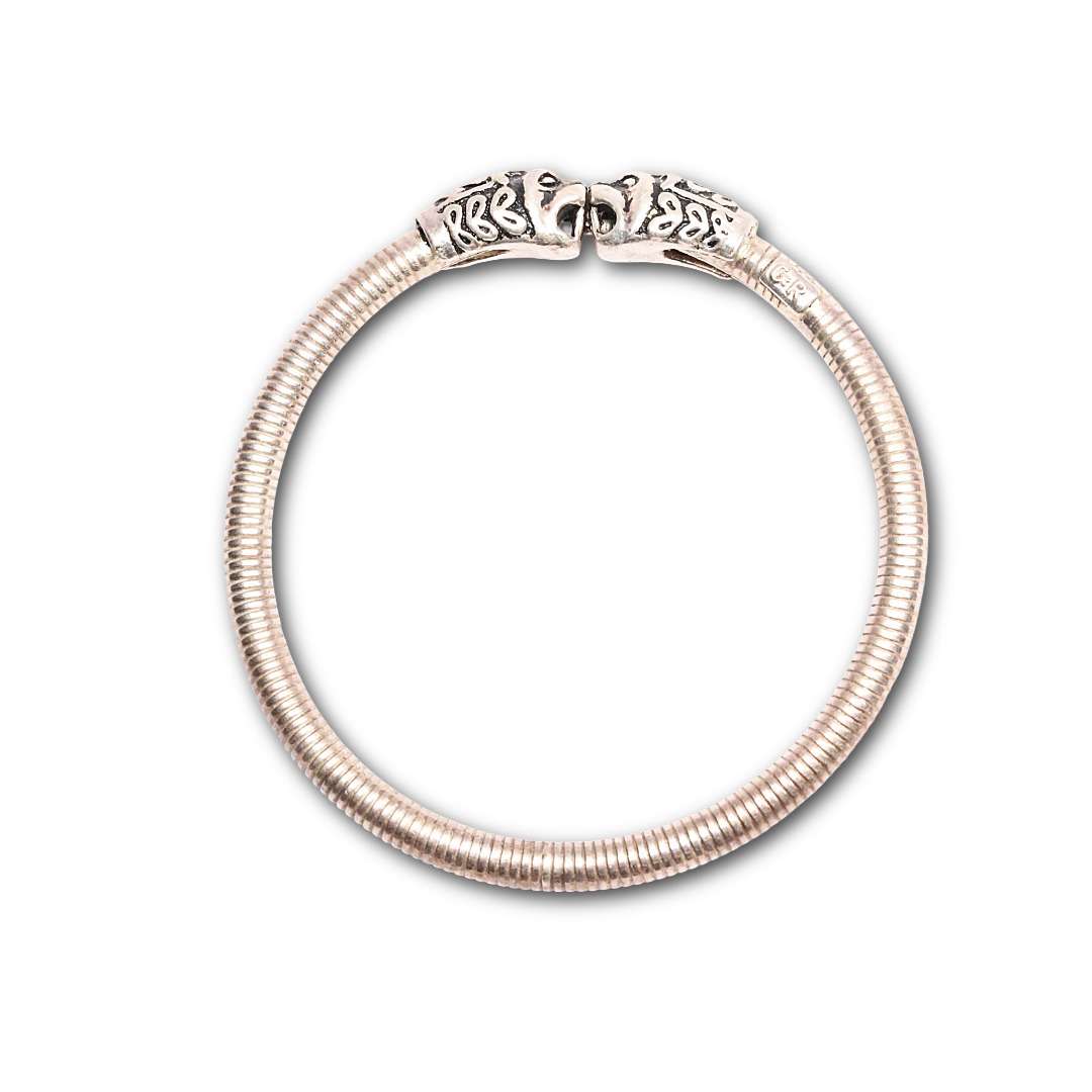 Men's Lion OX Kada Size:{2.8} (VSNCMK008), S800 Silver. - Image 2