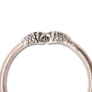Men's Lion OX Kada Size:{2.8} (VSNCMK008), S800 Silver.