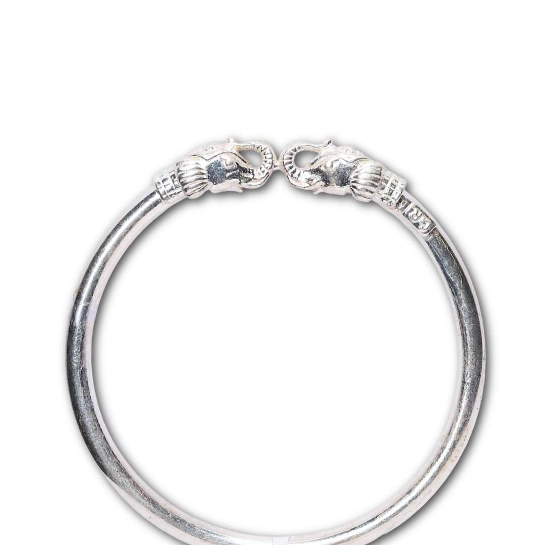 Men’s Elephant Silver Kada Size:{2.10} (VSNCMK013), S800 Silver. - Image 2