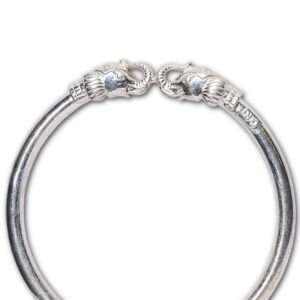 Men’s Elephant Silver Kada Size:{2.10} (VSNCMK013), S800 Silver.