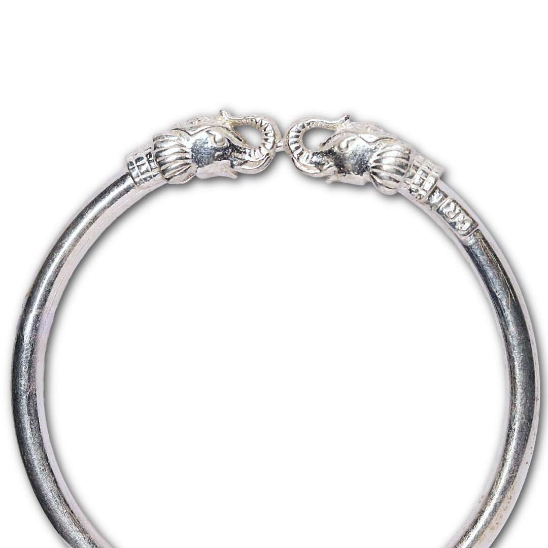 Men’s Elephant Silver Kada Size:{2.10} (VSNCMK013), S800 Silver.
