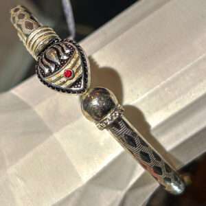 Murugar Men’s Ox Silver Kada, Size:{2.8} (VSNCMK024), S800 Silver.