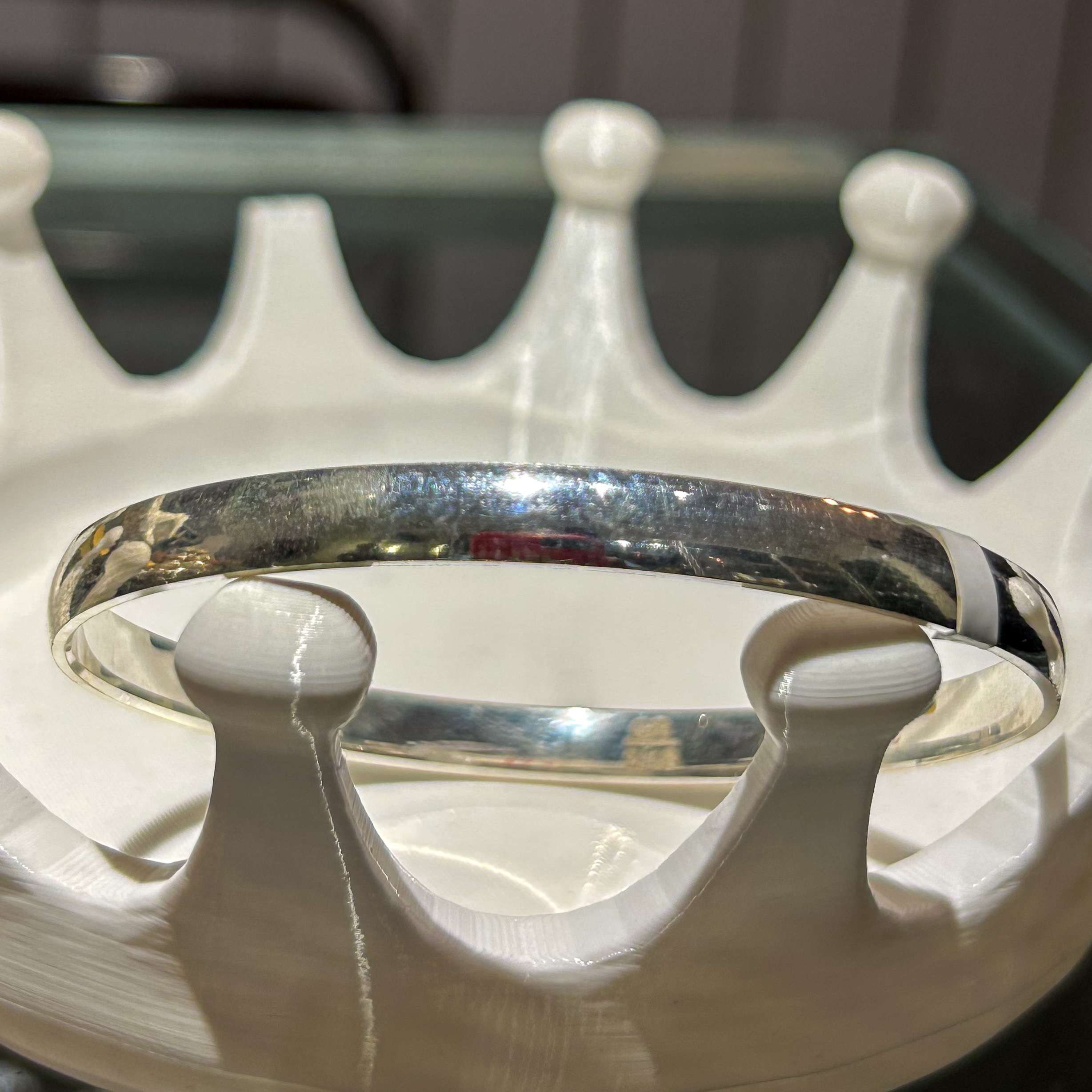 Men’s Silver Kada, Size:{2.12} (VSNCMK016), S800 Silver. - Image 2