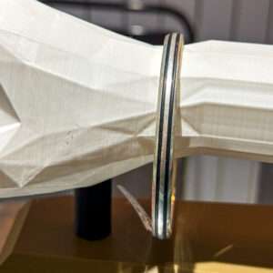 Men's Black Double Line Silver Kada, Size:{2.12} (VSNCMK019), S800 Silver.