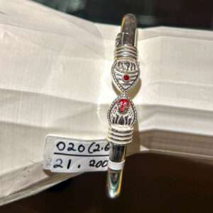 Murugar Men’s Silver Kada, Size:{2.6} (VSNCMK020), S800 Silver.