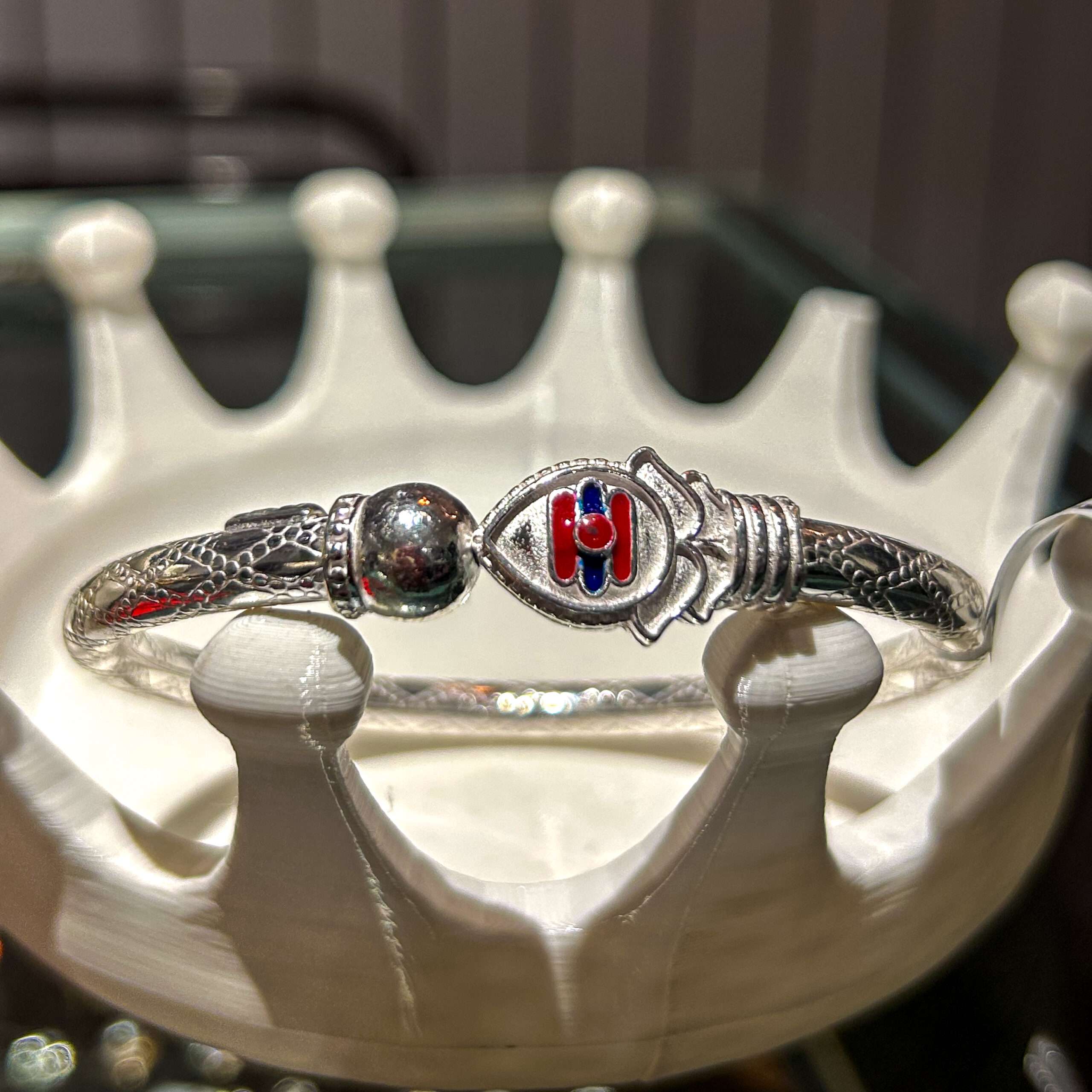 Murugar Men’s Silver Kada, Size:{2.8} (VSNCMK009), S800 Silver. - Image 2