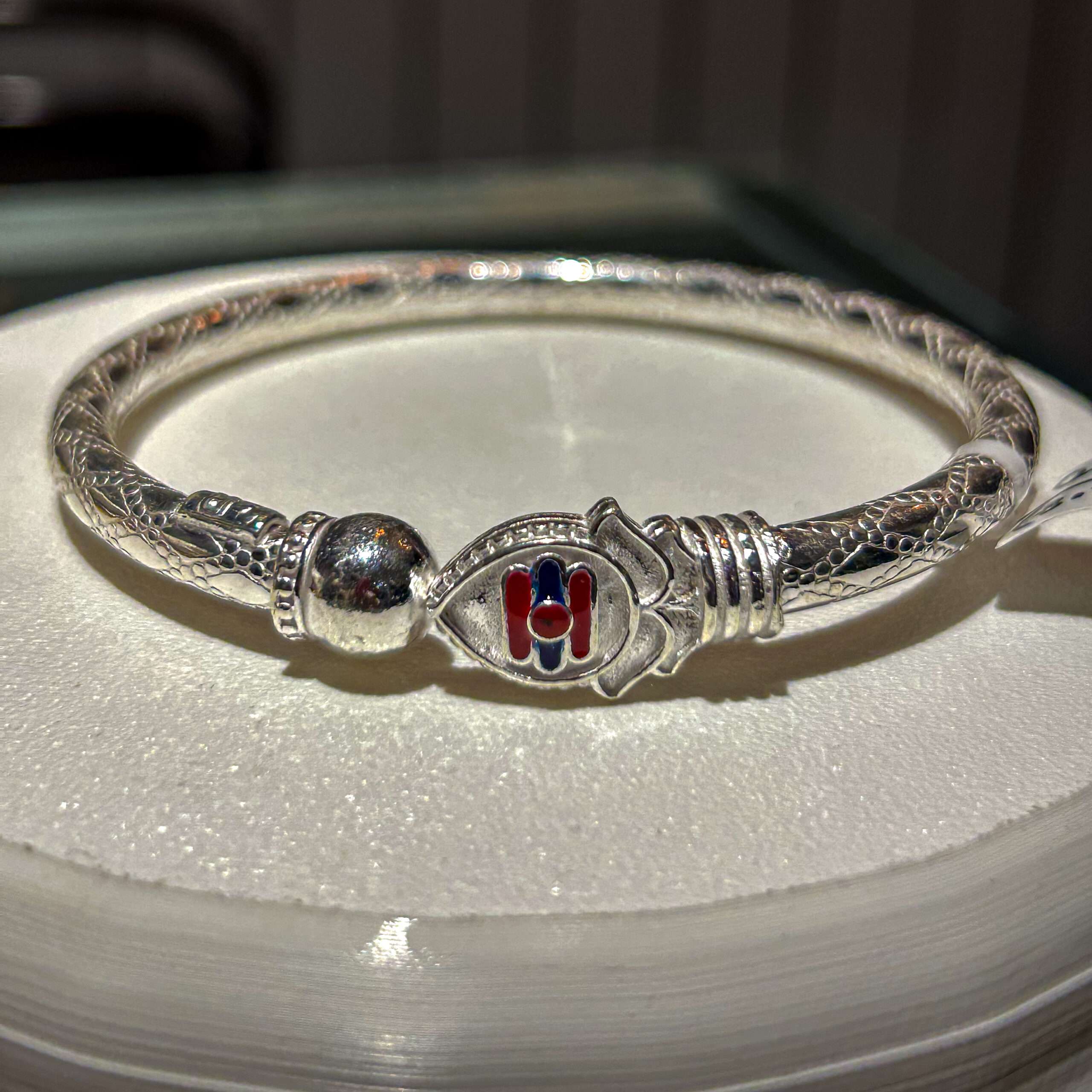 Murugar Men’s Silver Kada, Size:{2.8} (VSNCMK009), S800 Silver. - Image 3