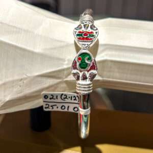 Murugar Men’s Silver Kada, Size:{2.12} (VSNCMK021), S800 Silver.