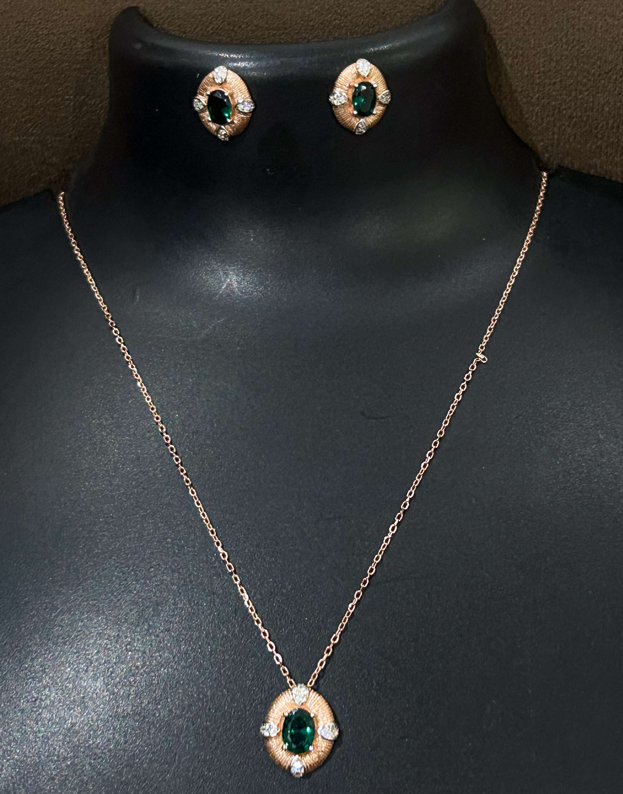 Womens Rose Gold Chain Set with Earring, CODE (VSNCRGCSE008), 925 Sterling silver. - Image 2