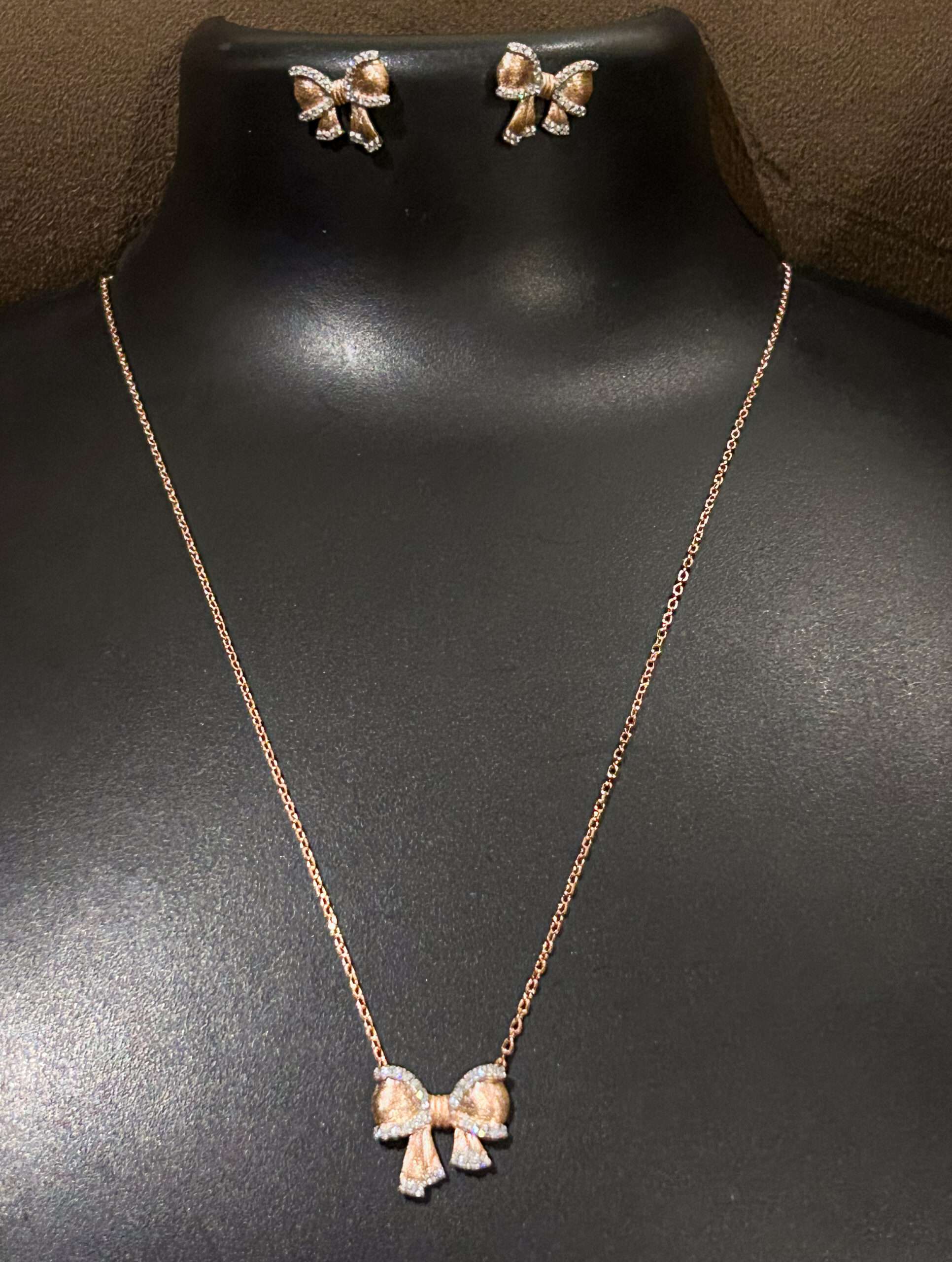 Womens Rose Gold Chain Set with Earring, CODE (VSNCRGCSE005), 925 Sterling silver. - Image 3