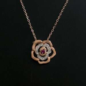 Womens Rose Gold Chain Set with Earring, CODE (VSNCRGCSE004), 925 Sterling silver.