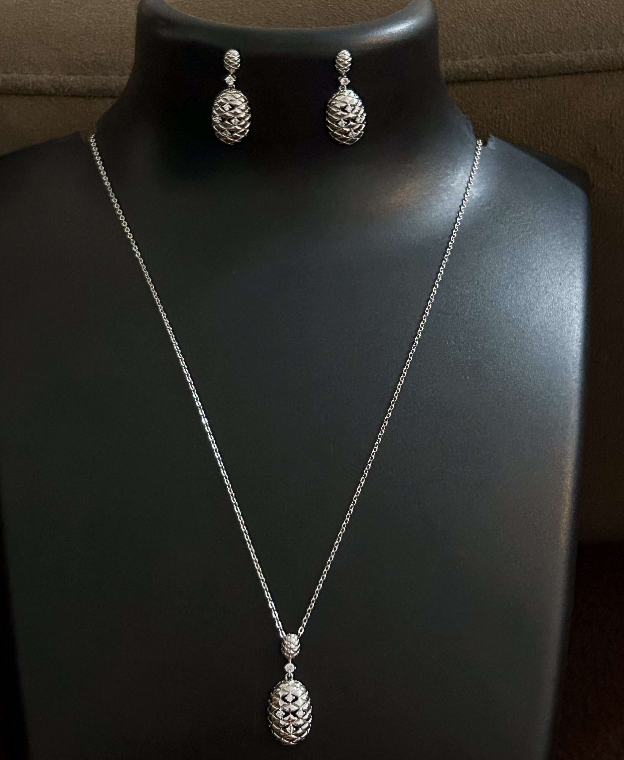 Womens Silver Chain Set with Earring, CODE (VSNCSCSE023), 925 Sterling silver. - Image 3