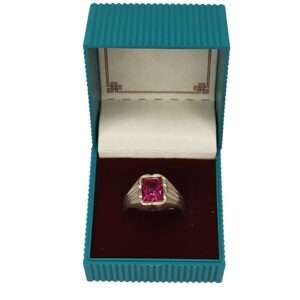 Cz Gem Stone Ring, (CODE : VSNCGSR005), Colour Pink,925Sterling Silver.