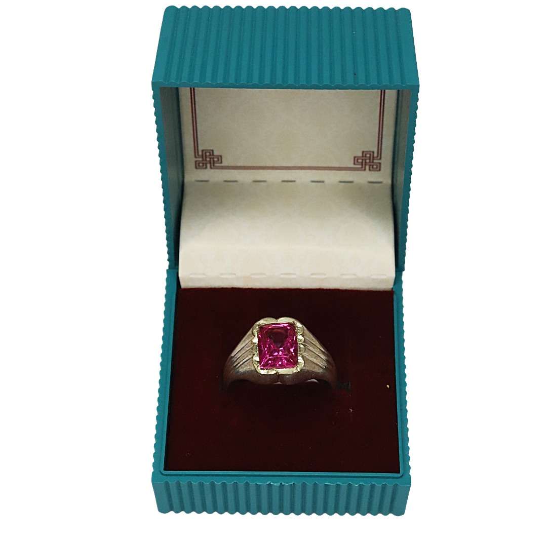 Cz Gem Stone Ring, (CODE : VSNCGSR005), Colour Pink,925Sterling Silver.