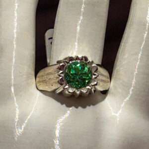 Cz Gem Stone Ring, (CODE : VSNCGSR094), Colour Green, Silver.