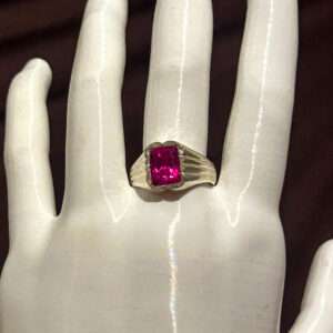 Cz Gem Stone Ring, (CODE : VSNCGSR005), Colour Pink, Silver.