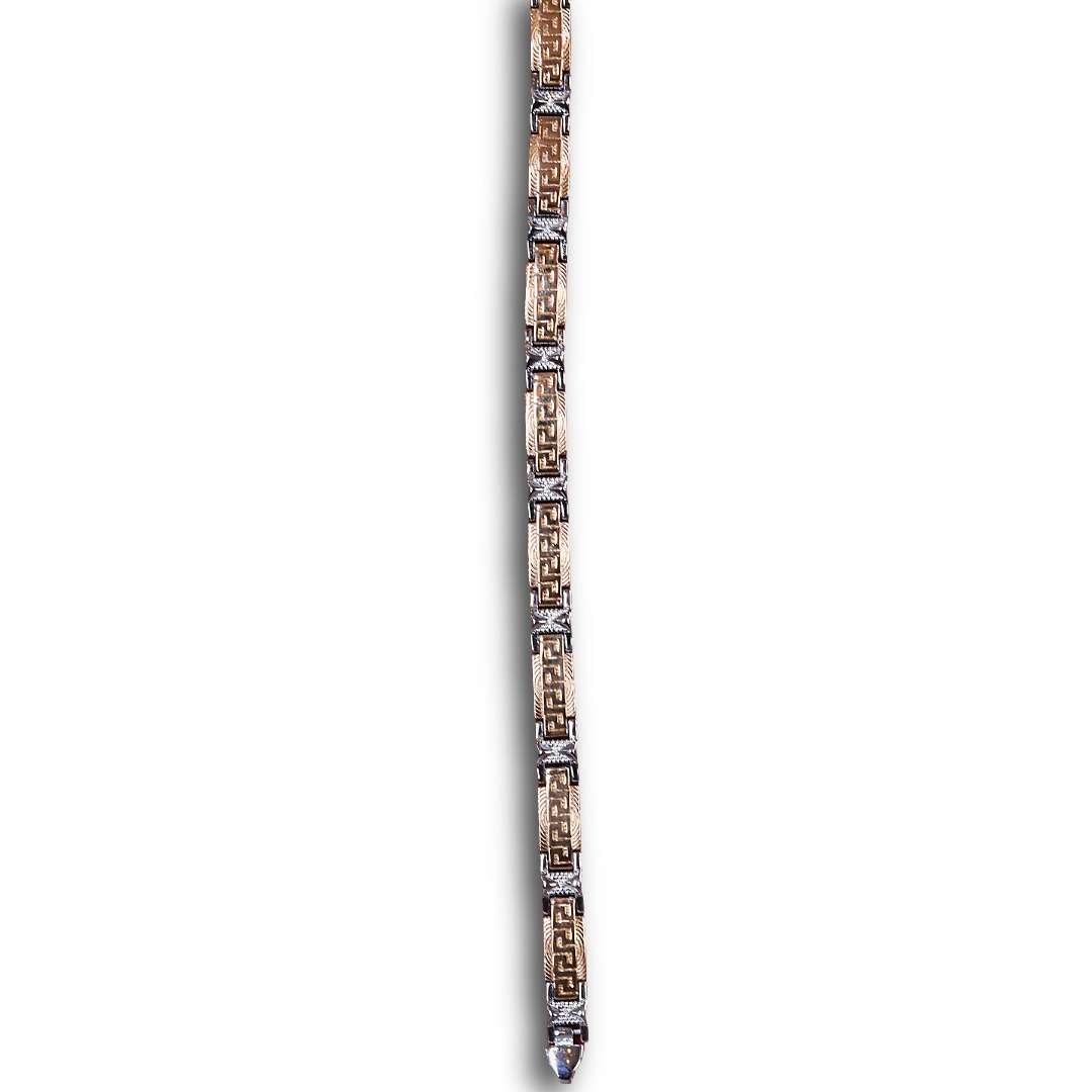 Mens Bracelet, Gold Plated (CODE: VSNCMB041), S800 Silver. - Image 2