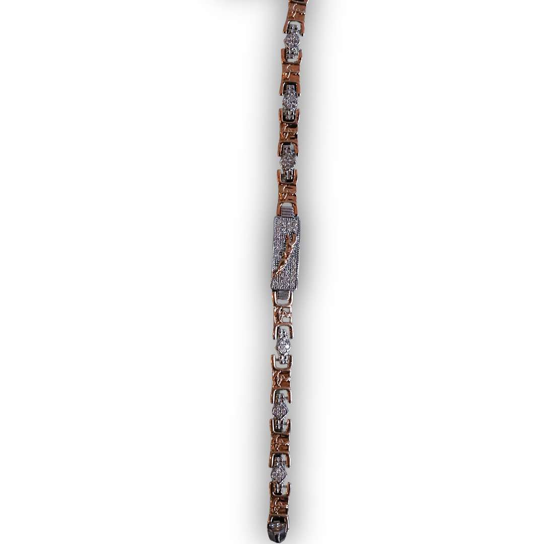 Mens Bracelet,Rose Gold (CODE: VSNCMB039), S800 Silver.