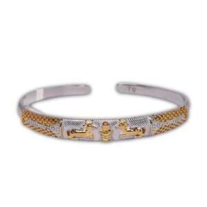 Men’s Gold Plated Kada, (VSNCMK038), S800 Silver.