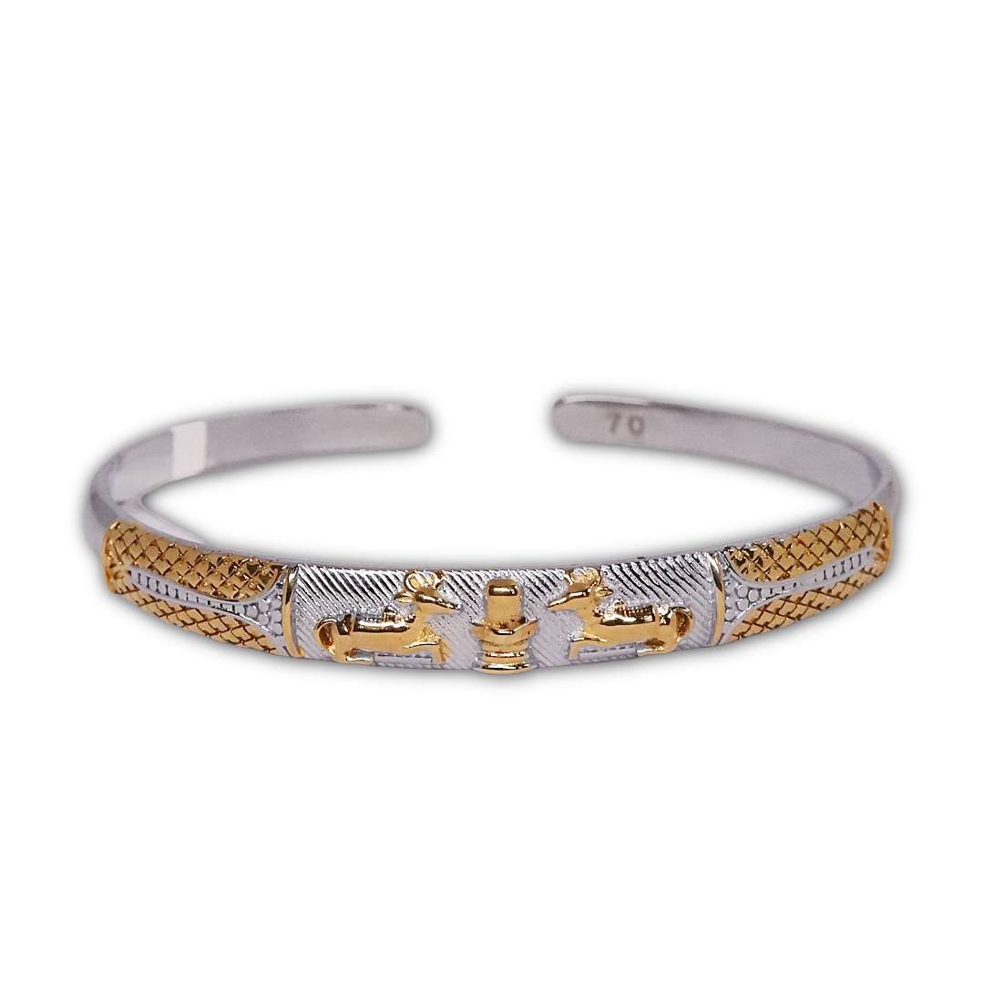 Men’s Gold Plated Kada, (VSNCMK038), S800 Silver.