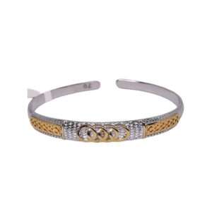 Men’s Gold Plated Kada, (VSNCMK037), S800 Silver.