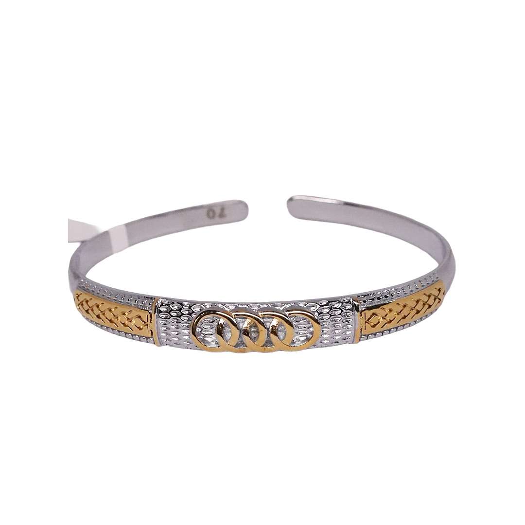 Men’s Gold Plated Kada, (VSNCMK037), S800 Silver.