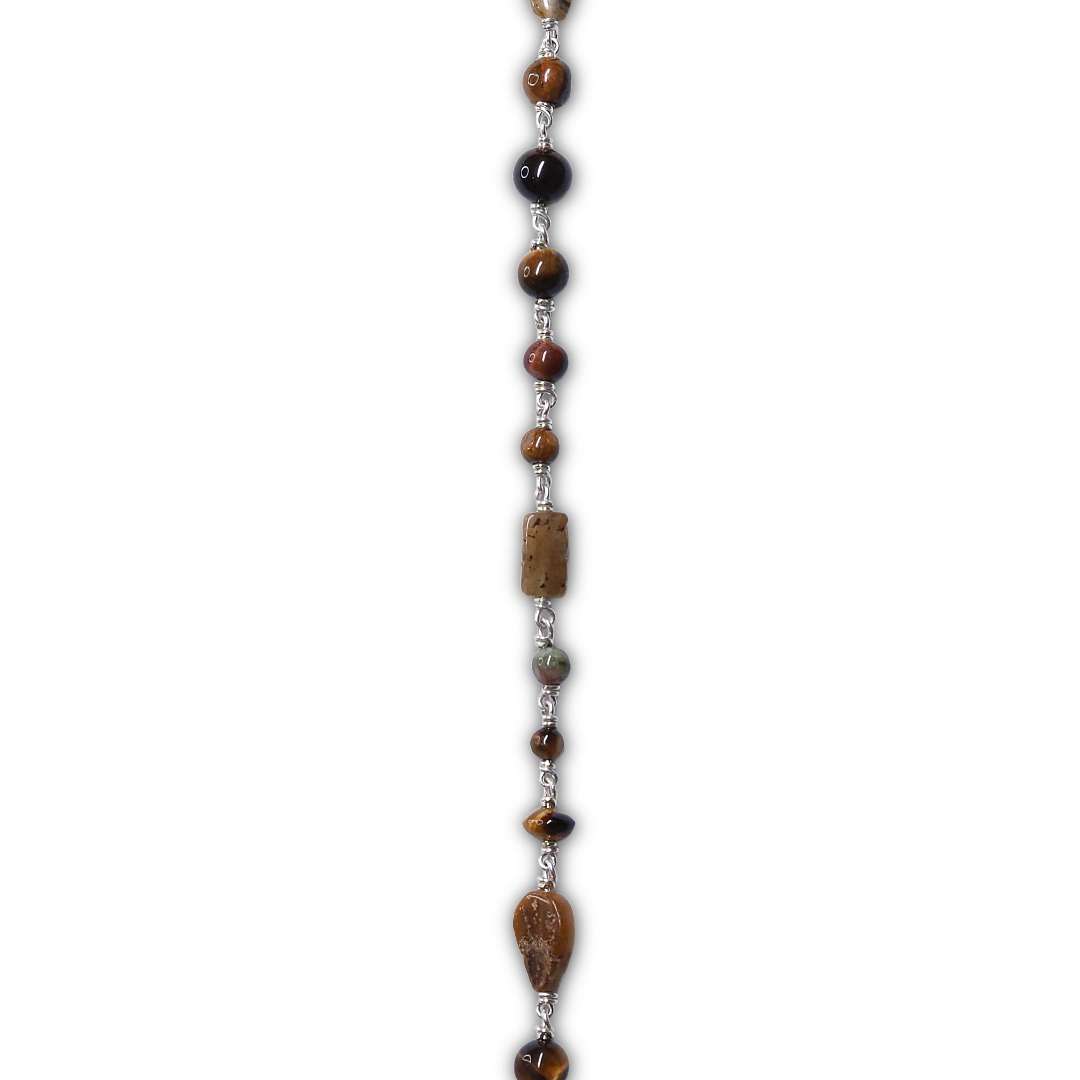 Tiger Eye Beads,(CODE:VSNCGBB010),S800 Silver.