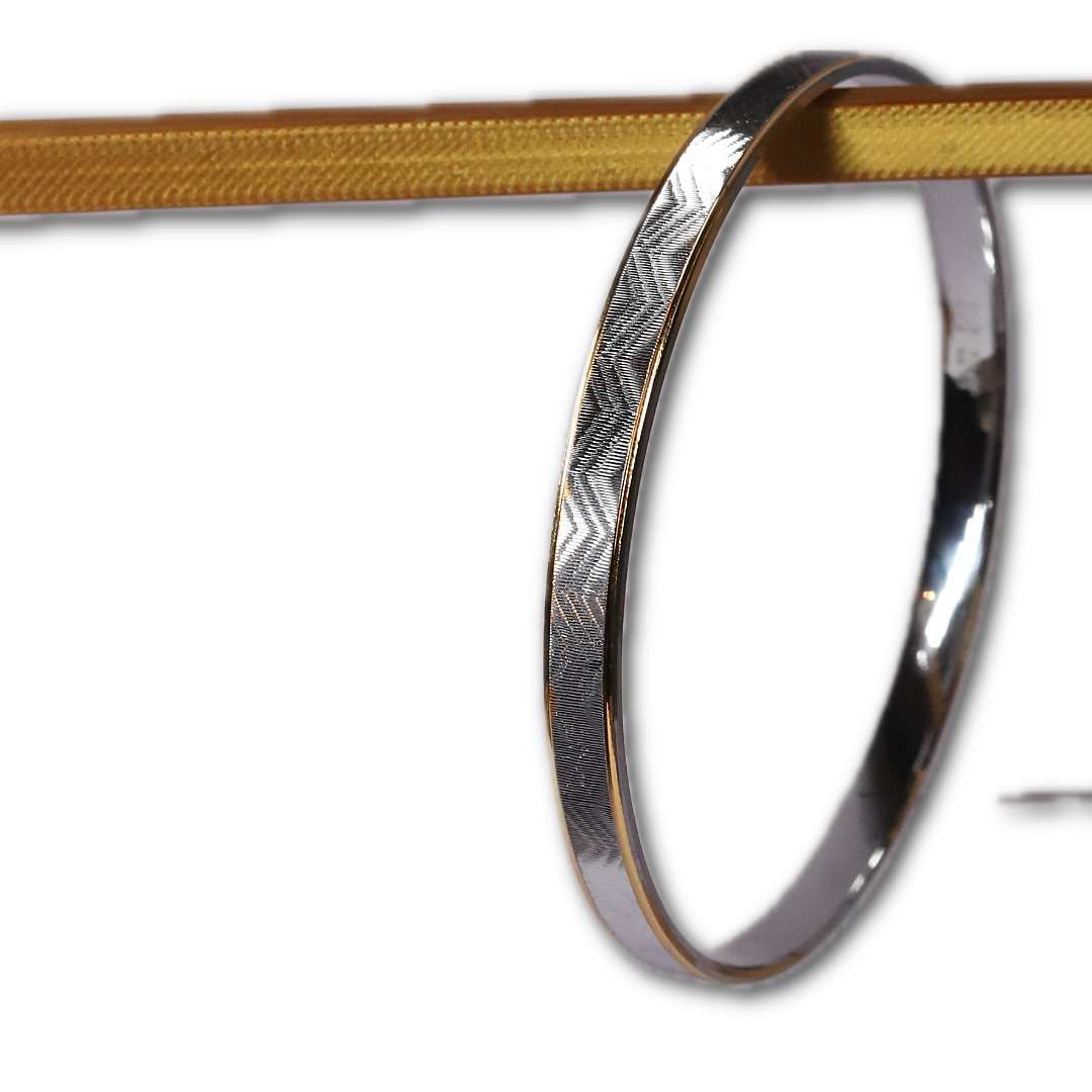 Men’s Gold Plated Kada, (VSNCMK054), 925 sterling Silver.