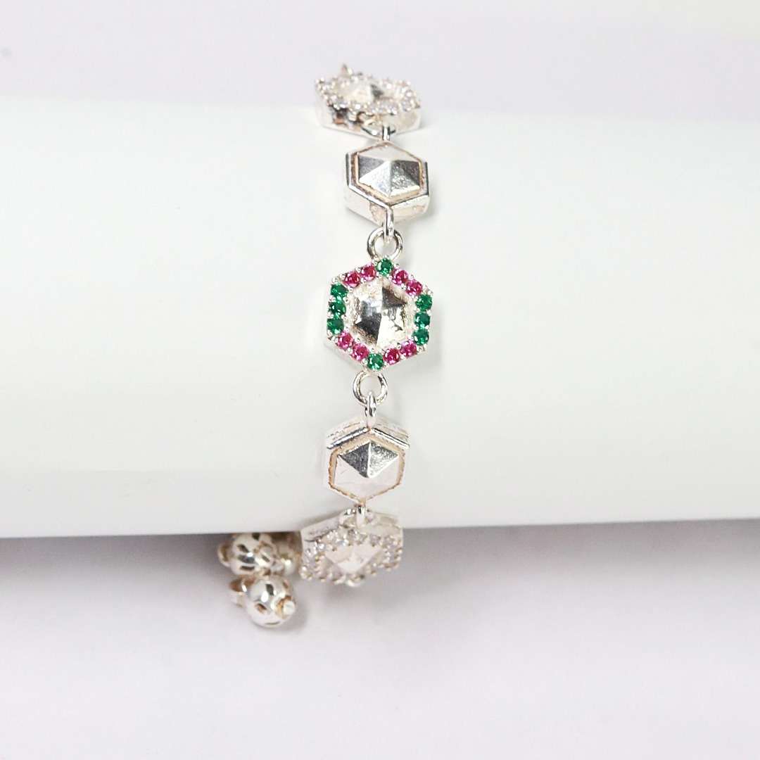 Silver Adjustable Bracelet for girls (CODE: VSNCSADJ006), 925 Sterling Silver. - Image 2