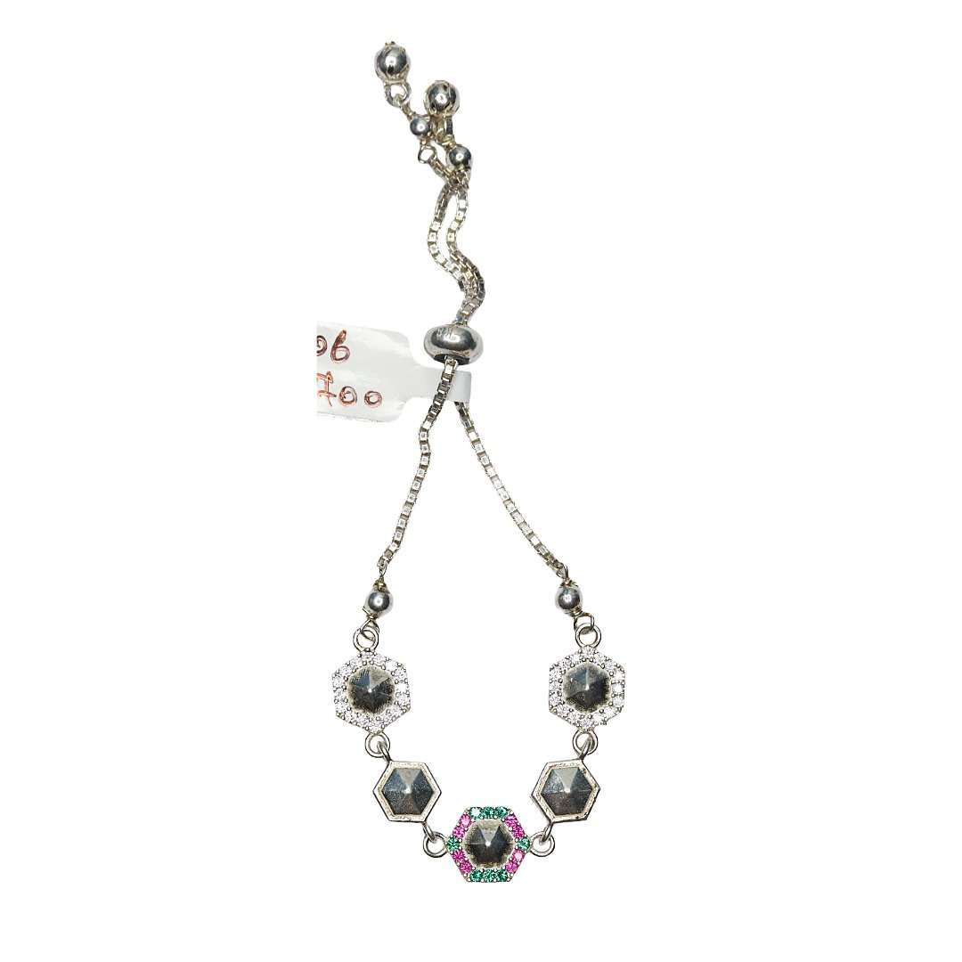 Silver Adjustable Bracelet for girls (CODE: VSNCSADJ006), 925 Sterling Silver.