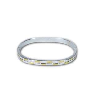 Men’s Gold Plated Kada, (VSNCMK047), 925 sterling Silver.