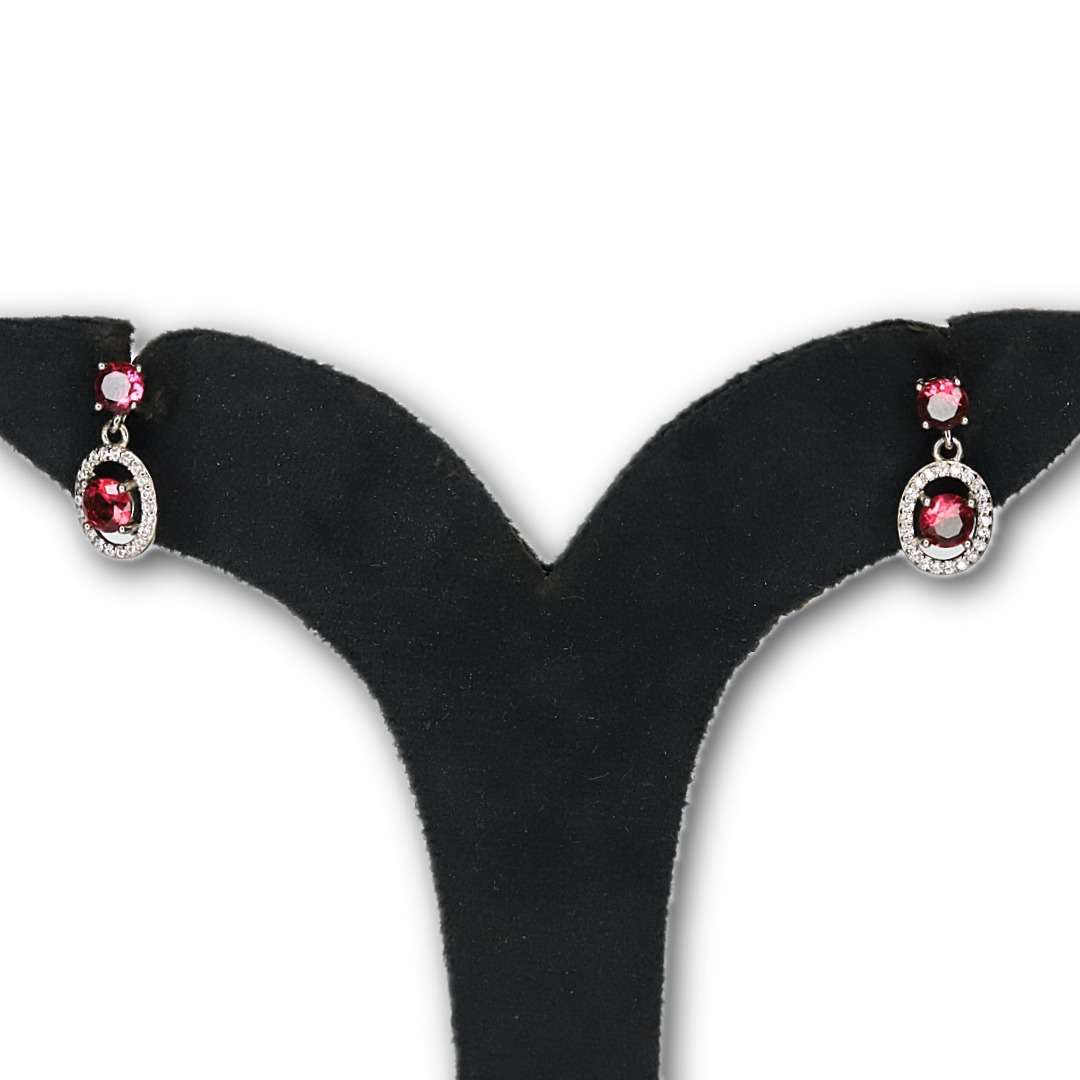 Silver`Stoned Earring.(CODE:VSNCGSE005).s925 Sterling Silver. - Image 2