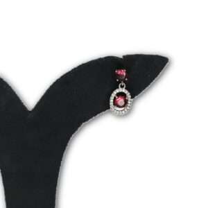 Silver`Stoned Earring.(CODE:VSNCGSE005).s925 Sterling Silver.