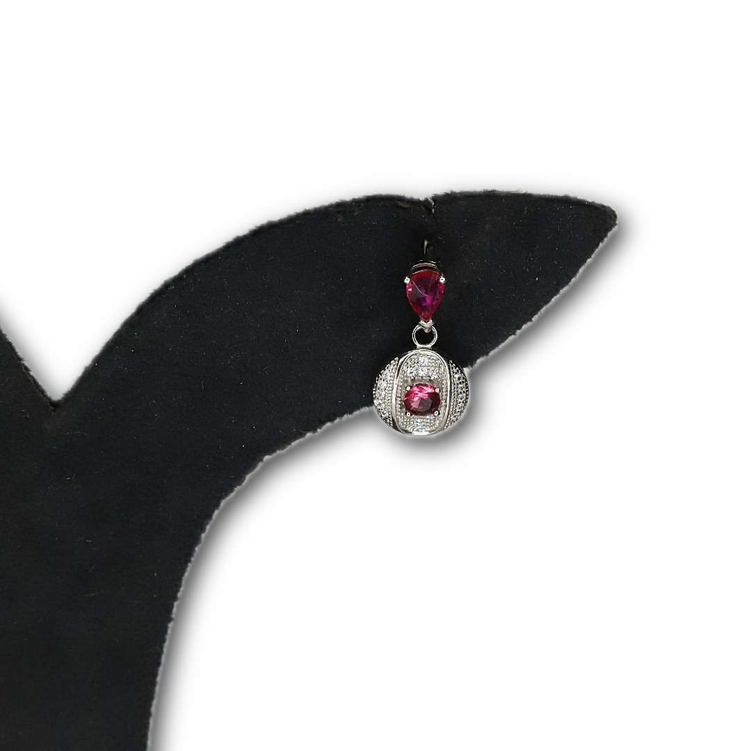 Silver`Stoned Earring.(CODE:VSNCGSE006).s925 Sterling Silver.
