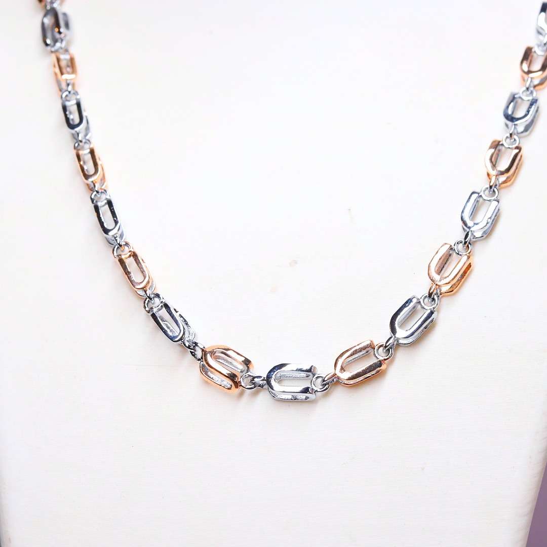 Men’s Chain ,Rose Gold Plated,(CODE :VSNCMC037)S800 Silver