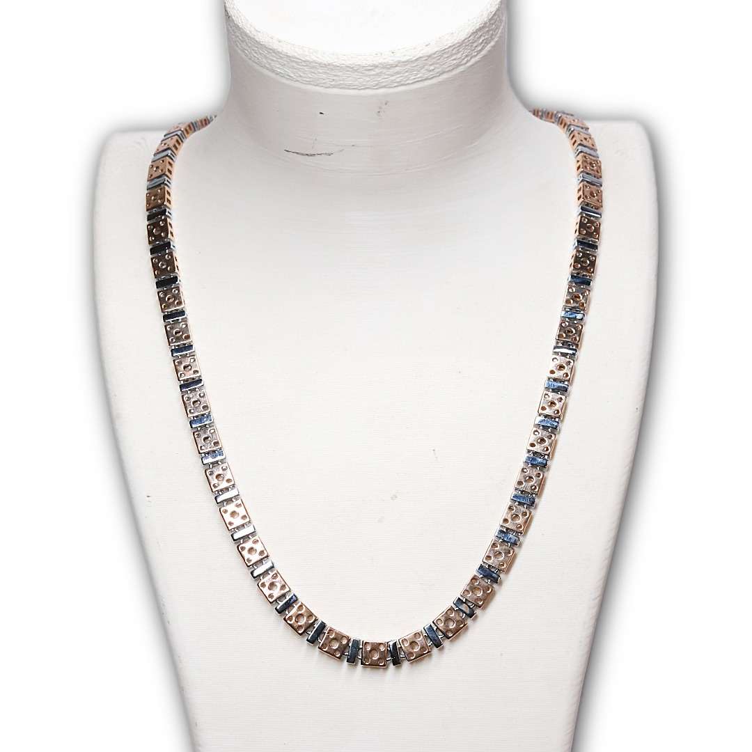 Men’s Chain ,Rose Gold Plated,(CODE:VSNCMC049),S800 Silver - Image 2