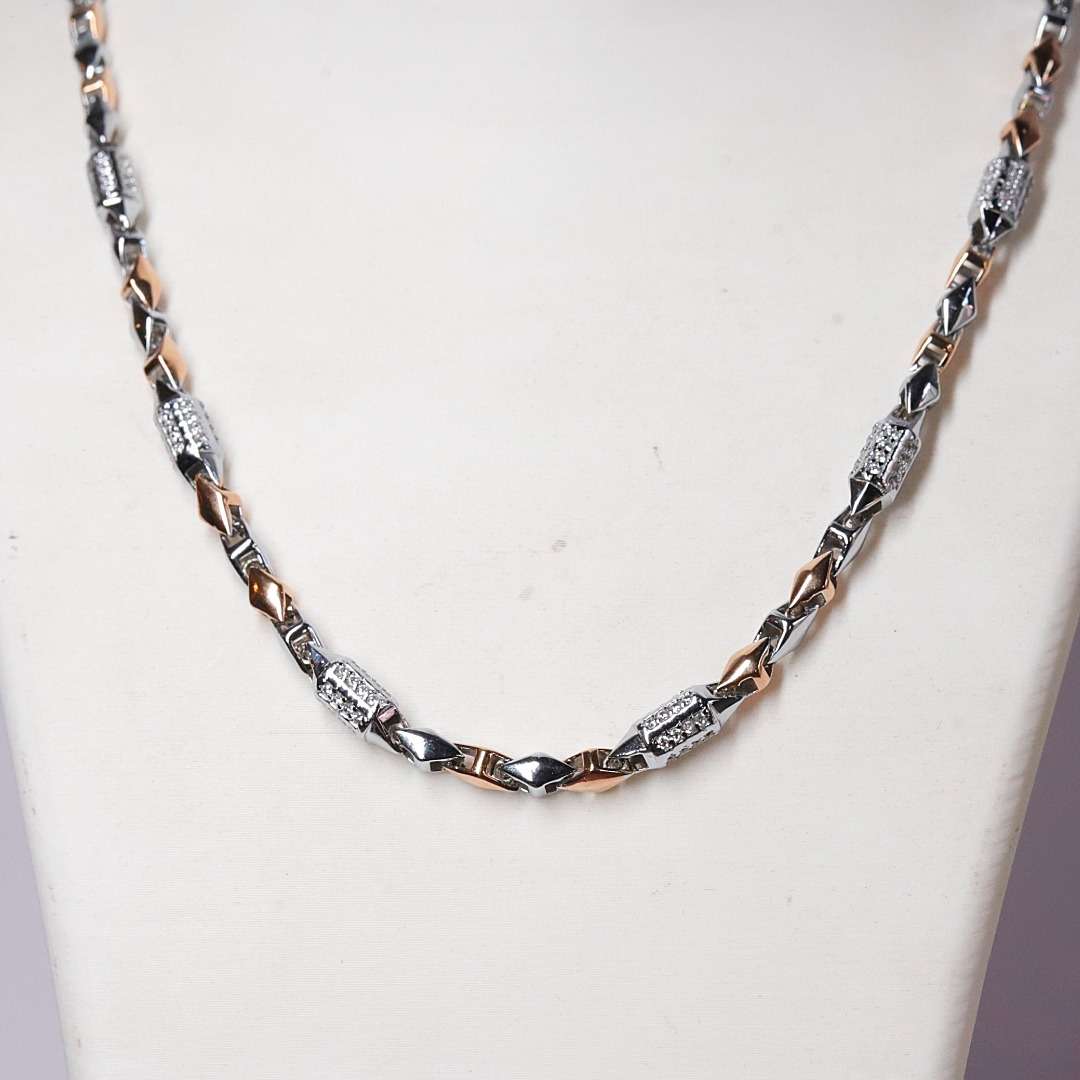 Men’s Chain ,Rose Gold Plated,(CODE:VSNCMC047),S800 Silver
