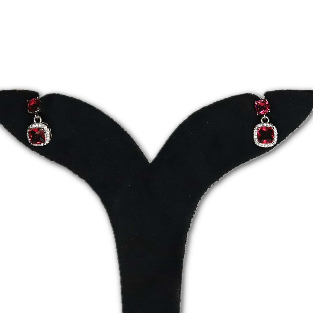 Silver`Stoned Earring.(CODE:VSNCGSE009).s925 Sterling Silver. - Image 2