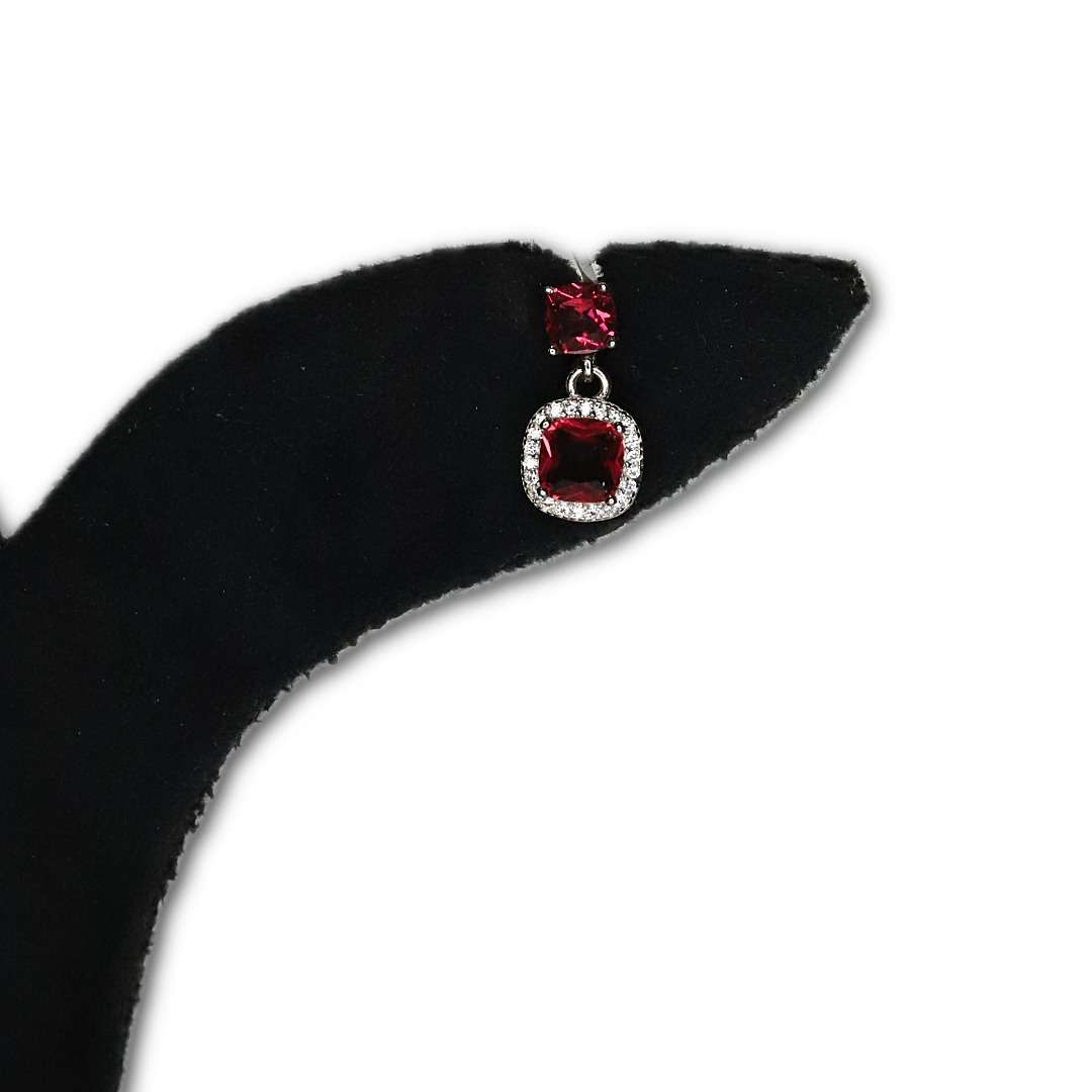 Silver`Stoned Earring.(CODE:VSNCGSE009).s925 Sterling Silver.